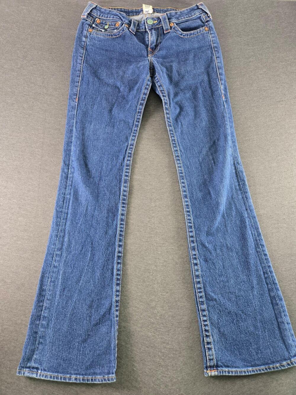 True Religion Jeans Womens 30 Blue Bootcut Stretch Denim Made USA Becky